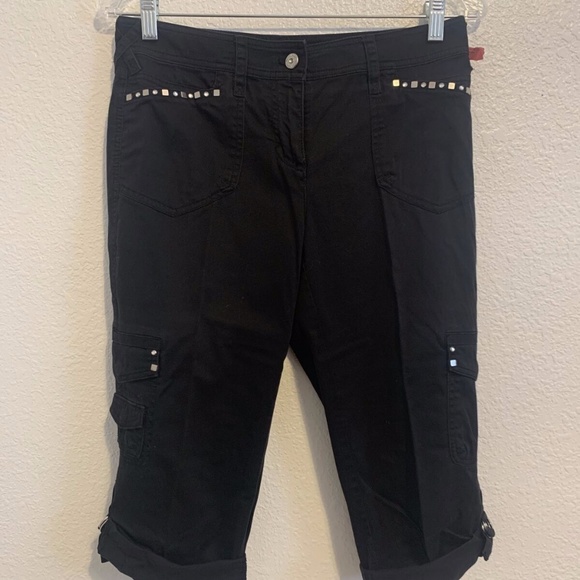 White House Black Market Pants - White House Black Market Black Ankle Buckle Capri Crop Pant Woman's 0